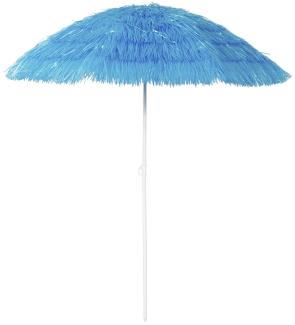 Hawaii Sonnenschirm Bastschirm Ø 160 cm UV30+ Strandschirm Knickschirm blau