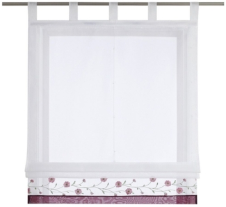 Joyswahl Raffrollo, Bestickte Gardine mit Blumen, Landhausstil