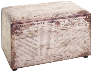 Sitztruhe Kunstleder Wall Street Motiv 65 x 40 x 42 cm