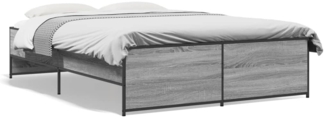vidaXL Bettgestell Grau Sonoma 120x200 cm Holzwerkstoff und Metall 3279895