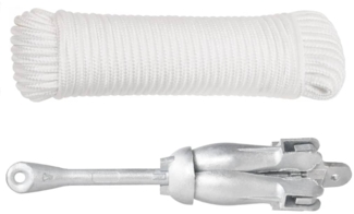 vidaXL Klappanker mit Seil Silber 8 kg feuerverzinktes Gusseisen 94278