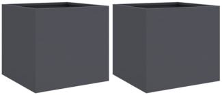 vidaXL Pflanzkübel 2 Stk. Anthrazit 32x30x29 cm Stahl 841540