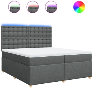 vidaXL Boxspringbett mit Matratze Dunkelgrau 200x200 cm Stoff 3293702