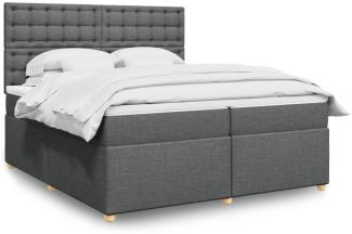 vidaXL Boxspringbett mit Matratze Dunkelgrau 200x200 cm Stoff 3293702