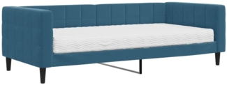 vidaXL Tagesbett mit Matratze Blau 90x200 cm Samt 3196666