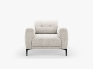 Micadoni Sessel Bemy 1-Sitzer Strukturierter Stoff Beige