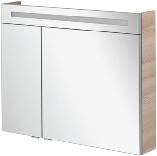 Fackelmann B.CLEVER LED Spiegelschrank 90 cm, Braun hell