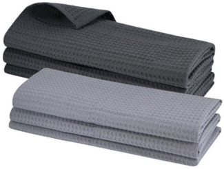 Engelland Geschirrtuch Poliertuch, (Vorteils-Set, 6-tlg, Waffel-Pique), 100 % Baumwolle, integrierte Aufhängeschlaufe, 70x50 cm