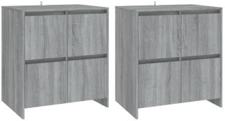 vidaXL Sideboards 2 Stk. Grau Sonoma 70x41x75 cm Holzwerkstoff 3098095