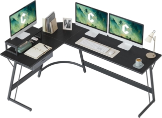 Eck Schreibtisch 170x120 cm Stabil l Form Büro Computertisch Monitorständer