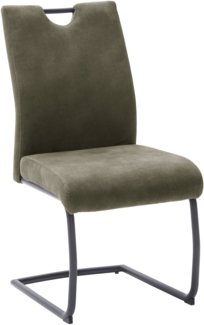 Freischwinger Stuhl Acroma | Feingewebe | oliv