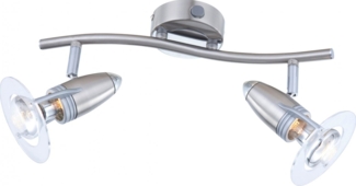 Wandleuchte, Metall, nickel-matt, Chrom, Spots beweglich