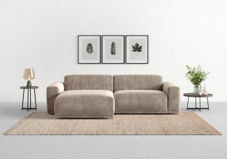 TRENDMANUFAKTUR Ecksofa Braga, mit hochwertigem Kaltschaum, L-Form, in Cord erhältlich, 2 Teile, modernes Sofa, Couch mit hohem Sitzkomfort, 255/72/160 cm (B/H/T)