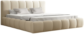 Polsterbett Doppelbett GIULIA Komplettset 180x200cm Stoff Magic Velvet Creme