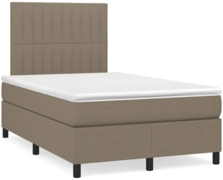 vidaXL Boxspringbett mit Matratze & LED Taupe 120x190 cm Stoff 3270215