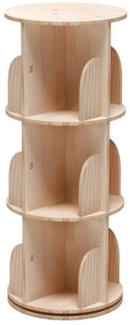 GarveeMore Bücherregal 360 Grad drehendes Bücherregal massives Holz stehendes Regalboden