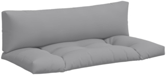 vidaXL Palettenkissen 2-tlg. Grau Stoff