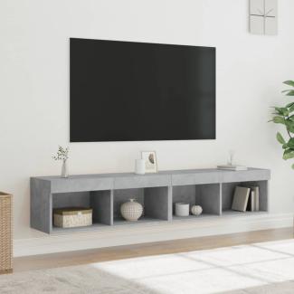 vidaXL TV-Schränke mit LED-Leuchten 2 Stk. Betongrau 80x30x30 cm 837148