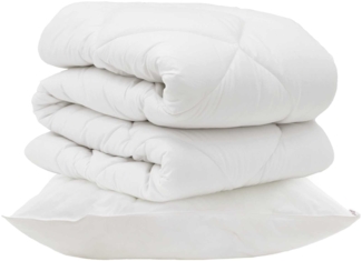 vidaXL Bettdecke mit Kissen 2 pcs Weiß Mikrofaser 3376669