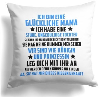 22Feels Dekokissen Mama Geschenk v Tochter Mutter Muttertag Geburtstag Weihnachten Frauen, Deko mit Persönlichkeit