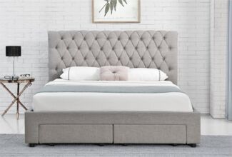 HTI-Living Polsterbett Polsterbett mit Knopf-Steppung Claire 140x200 (Stück, 1-tlg, 1x Bett Claire 140 mit Lattenrost, ohne Matratze und Dekoration), Doppelbett mit Lattenrost und Schubladen