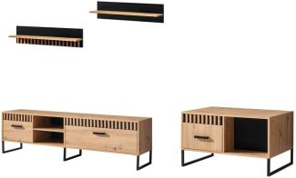 Wohnzimmer-Set Lamelix 4-teilig Artisan Eiche