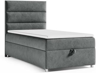 Best for Home Boxspringbett K4 SINGLE mit Bettkasten (Graphit 80x200)