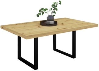 Esstisch Elgin 3 175-275x80x100 Metall+Holzwerkstoff Schwarz/Asteiche