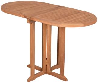 riess-ambiente Gartentisch EMPIRE TEAK 120cm braun, Massivholz · Balkonmöbel · klappbar · oval · Teakholz