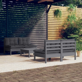 vidaXL 5-tlg. Garten-Lounge-Set mit Anthrazit Kissen Kiefernholz 3096006