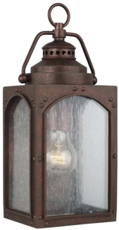 Außenleuchte, Wandlampe, Kupfer Glas, H 34,5 cm