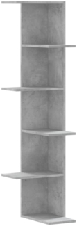 vidaXL Wand-Eckregal Betongrau 36,5x36,5x140 cm Holzwerkstoff 852630