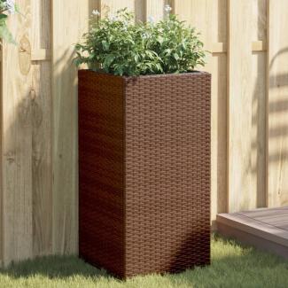 vidaXL Pflanzkübel Braun 40x40x80 cm Poly Rattan 366414