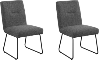 set one by Musterring Esszimmerstuhl Tracy, 2er-Set, Schlittengestell schwarz, Sitz aus Webstoff, B52 x T65 cm