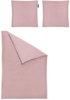 Irisette Mako-Satin Bettwäsche Set Carla 8253 rosa 240 x 220 cm + 2 x Kissenbezug 80 x 80 cm