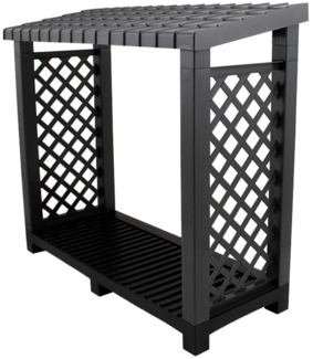 KHW Kaminholzregal aus stabilem und wetterfestem Kunststoff, BxTxH:114x47x102 cm, schützt Kaminholz vor Feuchtigkeit