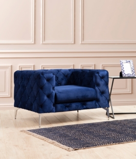 Ohrensessel, 'Como', 70 x 90 x 108, Marineblau