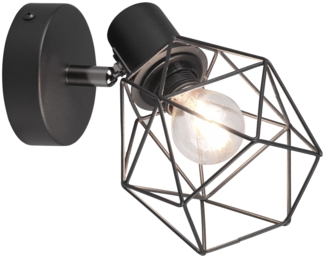 Industrial Wandstrahler NARDA Gitterschirm Schwarz, Breite 12cm