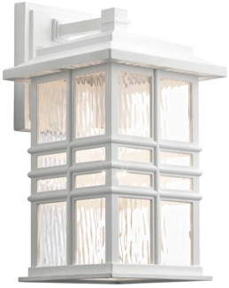 Außenleuchte, Wandlampe, Glas, Weiß, H 35,9 cm