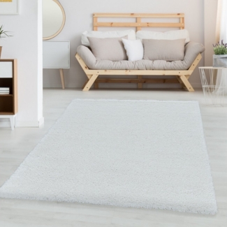 Carpettex Hochflor-Teppich Unicolor - Einfarbig, Rund, Höhe: 30 mm, Teppich Wohnzimmer Einfarbig Shaggy verschidene farben und größen
