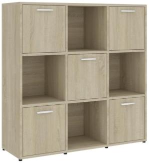 vidaXL Bücherregal Sonoma-Eiche 90x30x90 cm Holzwerkstoff 802933