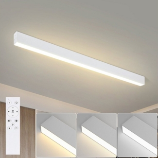 Nettlife Deckenleuchten Schwarz Dimmbar Modern 107/53/80CM Lang Deckenbeleuchtung Deckenlampe, Dimmbar mit Fernbedienung, LED fest integriert, Warmweiß, Neutralweiß, Kaltweiß, Wohnzimmer Schlafzimmer Küche Büro