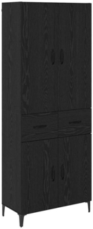 vidaXL Highboard Schwarz Eichen-Optik 69,5 x 34 x 180 cm Holzwerkstoff 3416122