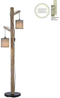 JUST LIGHT 15785-29 GREEN TRIBU Stehleuchte taupe Stoffschirm 2-flammig