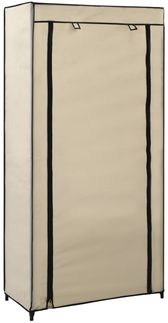 vidaXL Schuhschrank mit Abdeckung, Stoff Cremeweiß, 58 x 28 x 106 cm