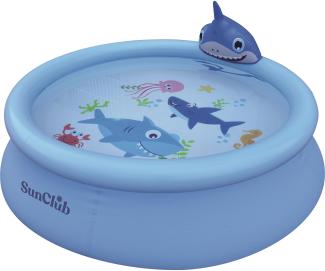 SunClub Planschbecken 3D Wassersprühender Hai Pool Ø 190 x 47 cm