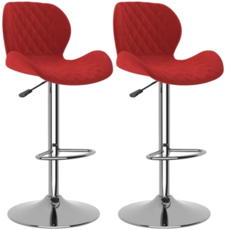 vidaXL Barhocker 2 Stk. Weinrot Samt [334917]