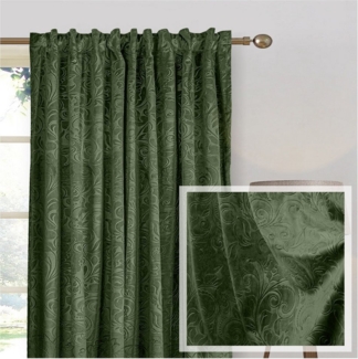 Jibenhome Verdunkelungsvorhang Samt Gardine 2er-Set, Blickdicht Vorhänge Blumen Multifunktionsband, Scheibengardine für Deko Wohnzimmer Schlafzimmer