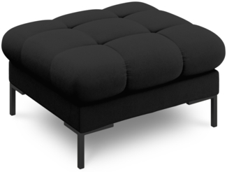 Micadoni Hocker Mamaia 1-Sitzer Strukturierter Stoff Schwarz Metall schwarz