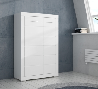 FORTE Snow Highboard, Holzwerkstoff, Weiß, 101 x 153,6 x 41,4 cm